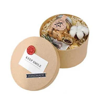 Oval brunt papir indpakket æske Souvenir gaveæske